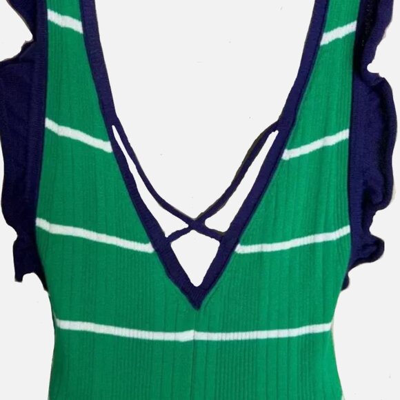 Brand New Daily Practice by Anthropologie Striped Knitted Midi Dress - Picture 8 of 12